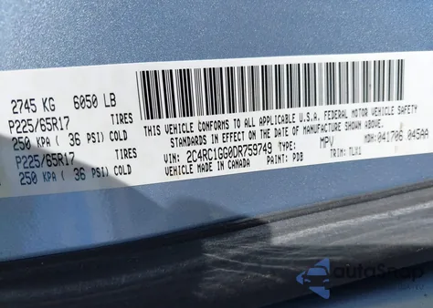 2013 Chrysler Town & Country Limited from USA, damaged, VIN 2C4RC1GG0DR759749